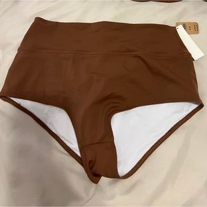 Pink brown swim bottoms